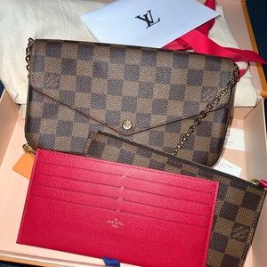 [SOLD] Louis Vuitton Felicie Pochette Damier Ebene